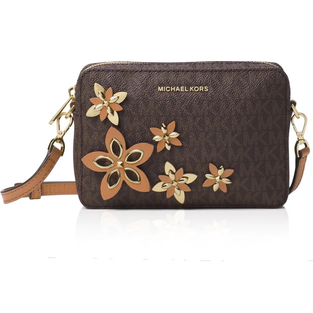 Michael Kors Flower Pouch Medium Logo Camera Bag